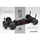 R3 &quot;Hobby&quot; Edition Glasserfaser Mittelmotor Tourenwagen + Blitz TCN Karosse