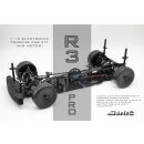 R3 &quot;Profi&quot;  Gun Metal Edition Carbon Mittelmotor Tourenwagen - V2 + Blitz TCN Karosse