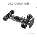 R3 &quot;Profi&quot;  Gun Metal Edition Carbon Mittelmotor Tourenwagen - V2 + Blitz TCN Karosse